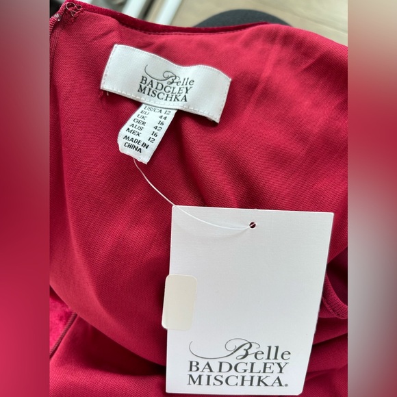 Belle Badgley Mischka Red Velvet dress new with tags - Picture 6 of 6